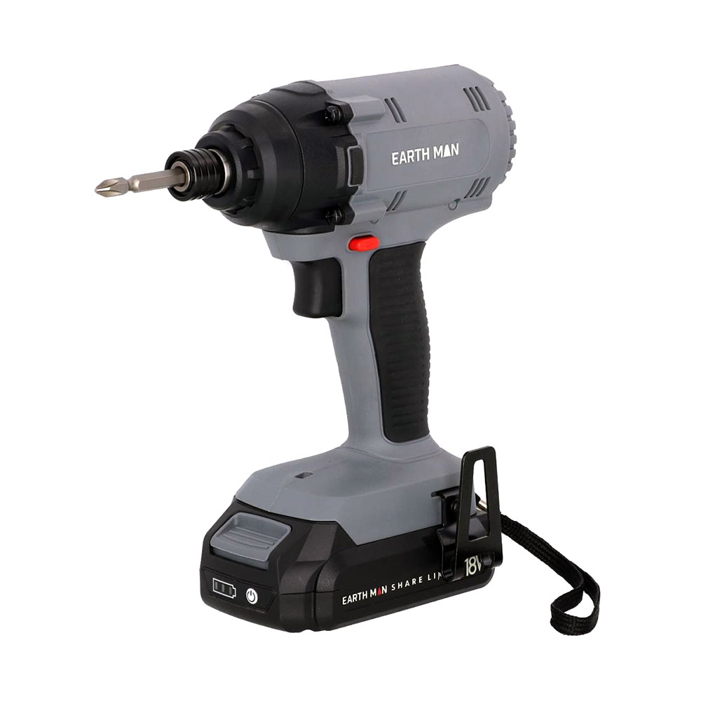 EARTH MAN SHARE LINK 18V 充電式 インパクトドライバー SL-IDR180-AS 電動工具 セット バッテリー 充電器 ビット ネジ ナット 外し 締め 2.0Ah 6.35mm 高儀 アースマン TAKAGI タカギ DIY 用品 用具 道具 1409250