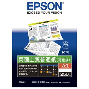 （まとめ） エプソン EPSON 両面御前上等平平凡凡たる紙＜生まれ変わり紙＞ A4 KA4250NPDR 1冊（250枚） 【×10書き割り】(製造業者直送)