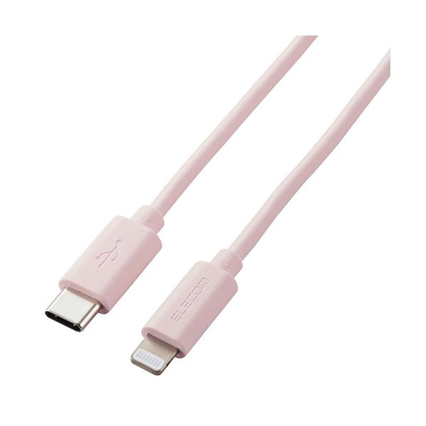 【5個セット】エレコム ライトニングケーブル Type-C-Lightning 1m ピンク U2C-APCL10PNX5(メーカー直送)