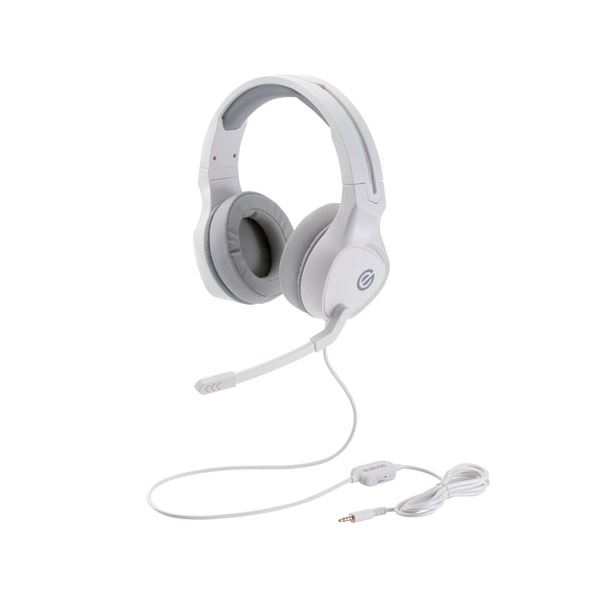エレコム ゲーミングヘッドセット／両耳厚地の外套上端／4極ミニ繋ぎ／50粍１番ウッド／極厚イヤーパッド／制御装置属する／白いこと HS-G01WH(製造業者直送)