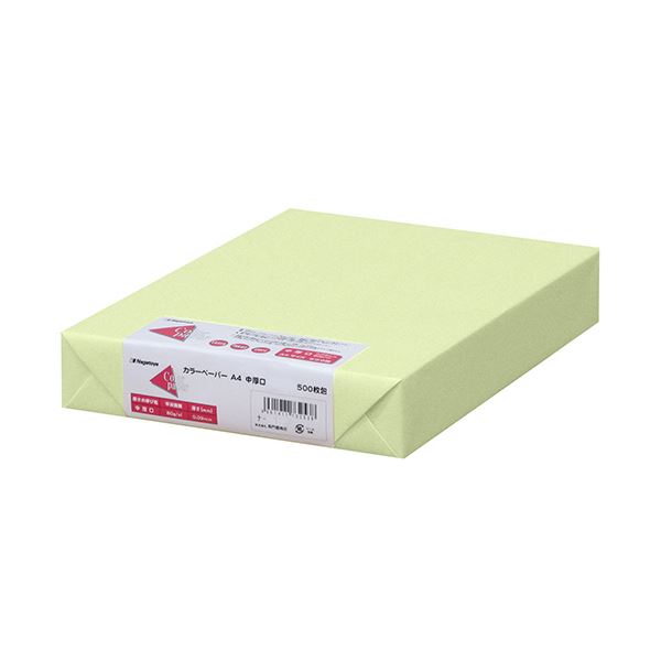 （まとめ）長門屋バス発着場 Color Paper A4中厚口 若草 ナ-3256 1冊(500枚) 【×3仕掛ける】(製造業者直送)