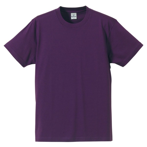 〔5枚セット〕 Tシャツ Lサイズ パープル 綿100％ 耐久性 半袖 tシャツ ティーシャツ ティシャツ トップス 衣類(メーカー直送)