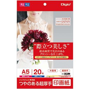 （まとめ） Digio2 インクジェット印刷工質問用紙 印画紙手合い A5／20枚 JPSK2-A5-20【×5仕掛ける】(製造業者直送)