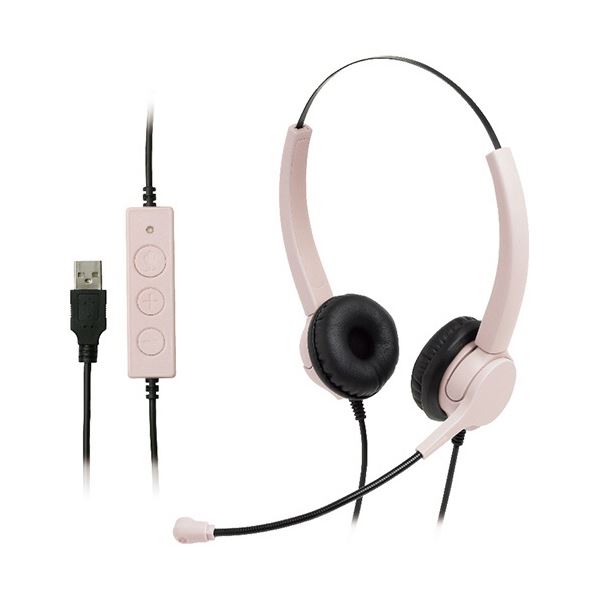 ソニック ユートリムエル快適ヘッドセット 両耳 USBタイプ ピンク UL-1579-P 1個(メーカー直送)