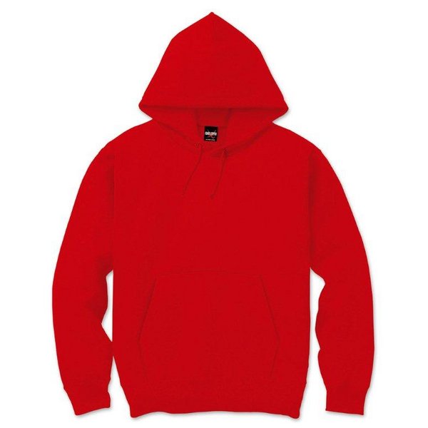 裏起毛 プル パーカー Mサイズ レッド 12.5oz ヘビーウェイト 綿混 コットン混 保温力抜群 男女兼用 プルオーバー(メーカー直送)