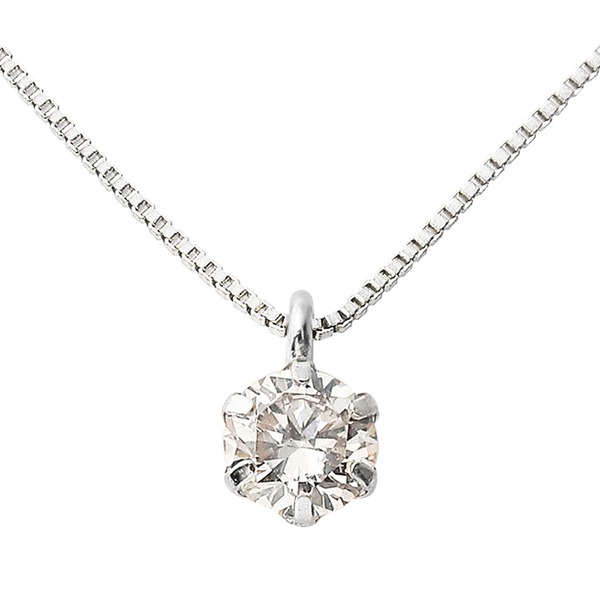 ダイヤモンド ネックレス 0.3ct プラチナ Pt900 一粒 6本爪 シンプル ダイヤネックレス ペンダント 鑑別カード付き(メーカー直送)｜ZAKKA-TOWN 58,988円