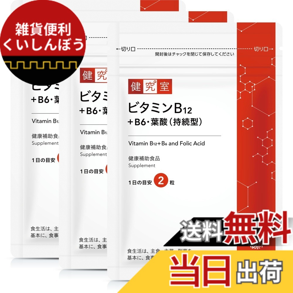 【送料無料】ビタミンB12+B6・葉酸(持続型) サイズ：180個 (x 1)