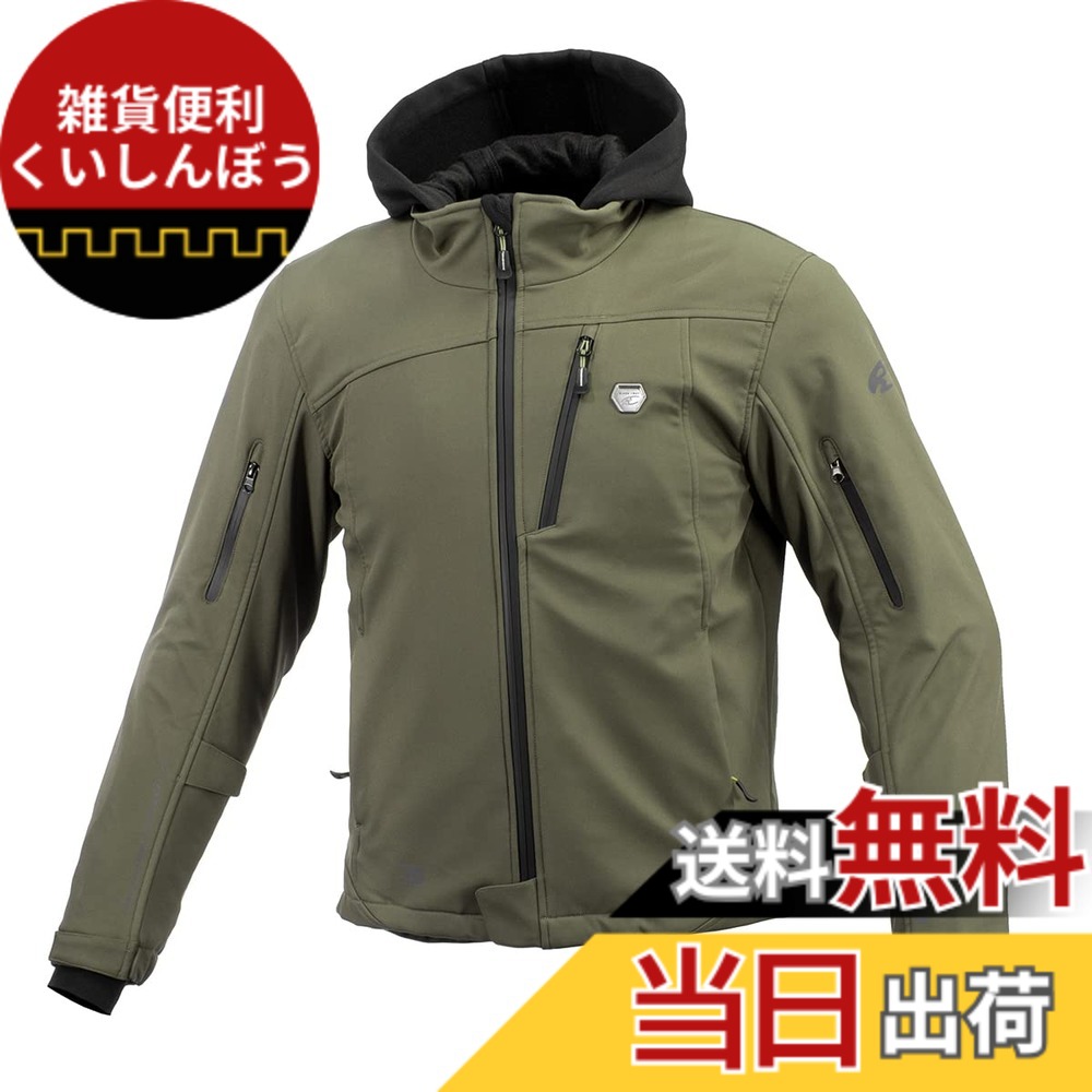 【送料無料】[コミネ] バイク用 プロテクトソフトシェルウインターパーカ JK-590 JK-5902 秋冬春向け CE規格レベル2 CE規格 ストレッチ素材 防風 プロテクター 色：Neo Olive、サイズ：WM