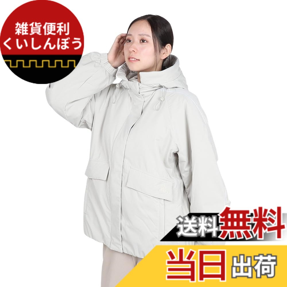 【貨物輸送無料】adidas(アディダス) ジャケットビヨンド ザ ストライプス オーバーサイズフィット パデッドジャケット KWR91レディース 色：パティー薄墨色(JG3385)、大きさ：L