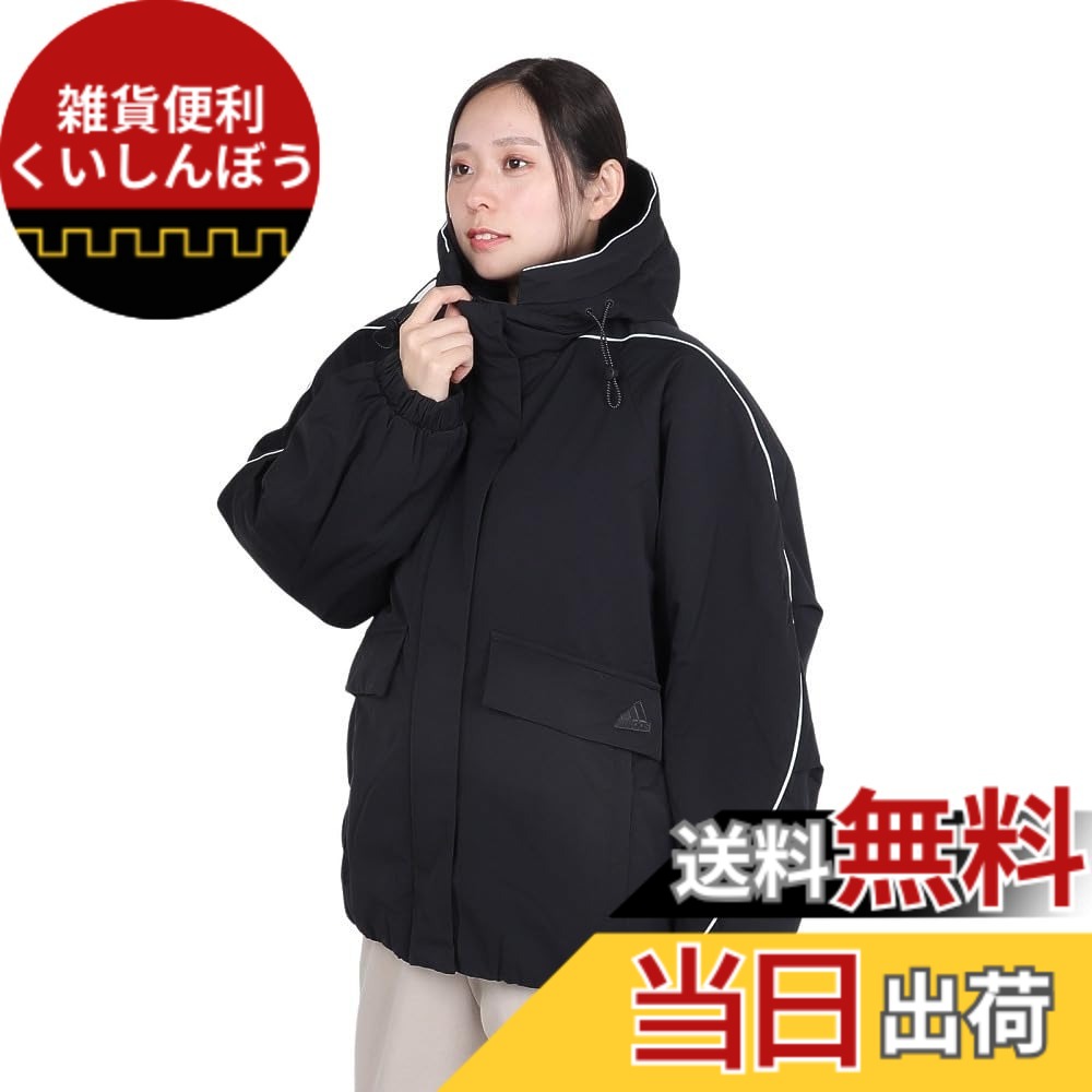 【貨物輸送無料】adidas(アディダス) ジャケットビヨンド ザ ストライプス オーバーサイズフィット パデッドジャケット KWR91レディース 色：黒いこと(JG3386)、大きさ：M