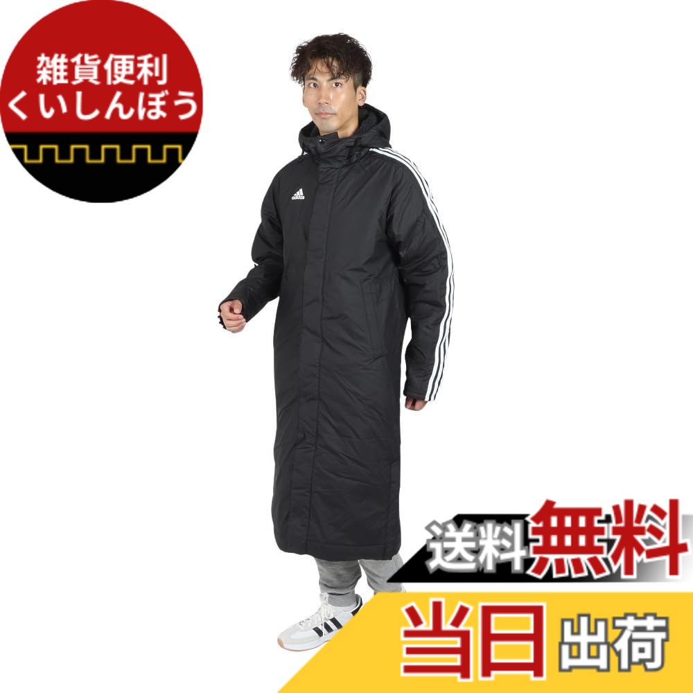 【貨物輸送無料】adidas(アディダス) コートマストハブ 3ストライプス ルーズフィット Best オブ アディダス ライニングロングコート KWX71メンズ 色：黒いこと/白いこと(JG8512)、大きさ：XL