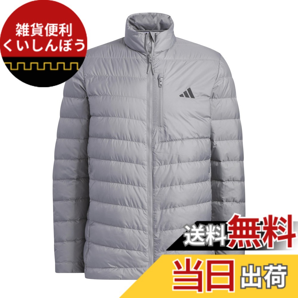 【貨物輸送無料】adidas(アディダス) ゴルフアウターWIND.RDY 保温 撥水 フルジップ ダウンジャケットメンズ 色：薄墨色スリー、大きさ：M