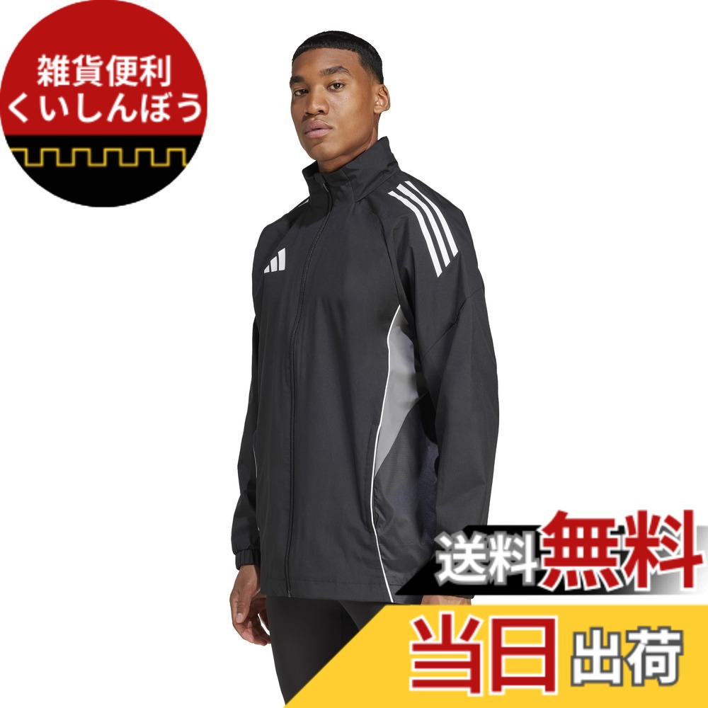 【貨物輸送無料】adidas(アディダス) 蹴球 ジャケットティロ 25 競り合い オールウェザージャケット JSJ90メンズ 色：黒いこと/チームグレーフォー (IW0427)、大きさ：4L