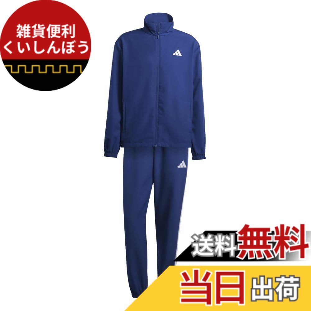 【送料無料】[adidas] ジャージ上下セット 3ストライプス ウーブン トラックスーツ メンズ 色：ダークブルー (JC5391)、サイズ：L
