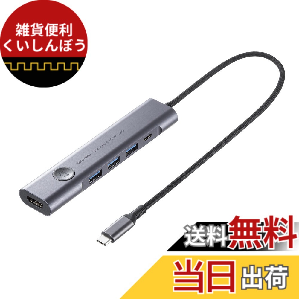 【貨物輸送無料】サンワサプライ USB Type-Cこしき 色：ガンメタリック、大いさ：HDMI取り替えっこ:有