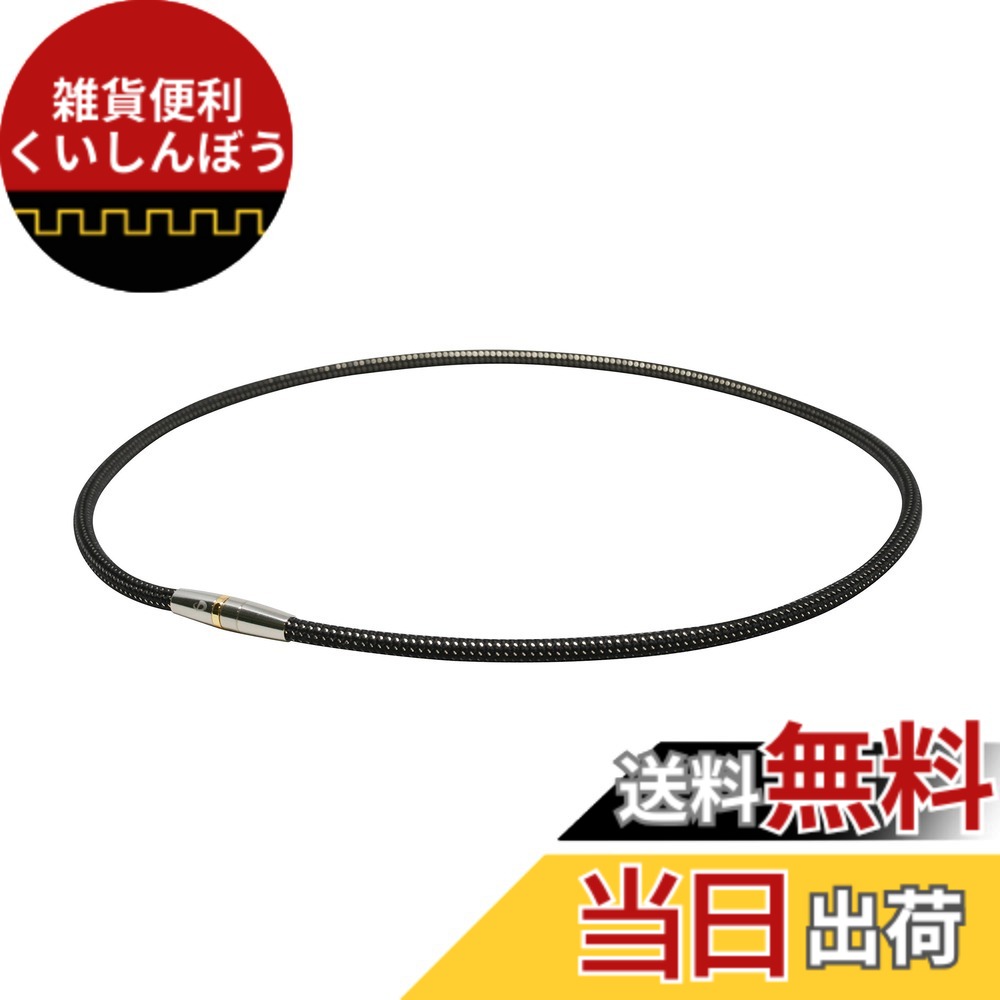 【送料無料】ファイテン(phiten)RAKUWA磁気チタンネックレス メンズ レディース【肩こり】【首こり】【こり改善】【こりの緩和】【血行改善】 S/N直列配列 紐全体から磁気を放出 就寝時使用可能 ビジネス カジュアル 独自技術「アク 色：ブラック/シルバー、サイズ：50cm 8,472円
