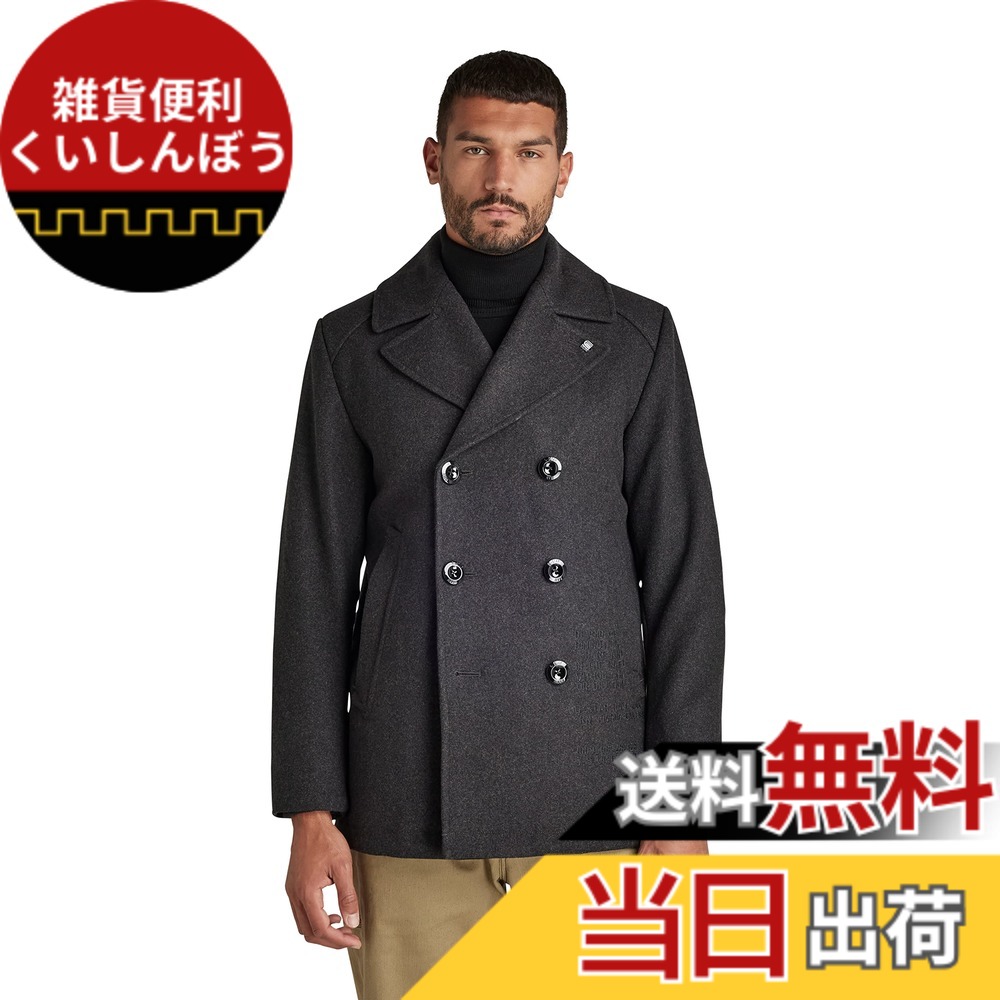 【貨物輸送無料】[ジースターロゥ] ピーコート メンズ 羊毛 Wool Peacoat 色：shadow htr、大きさ：L