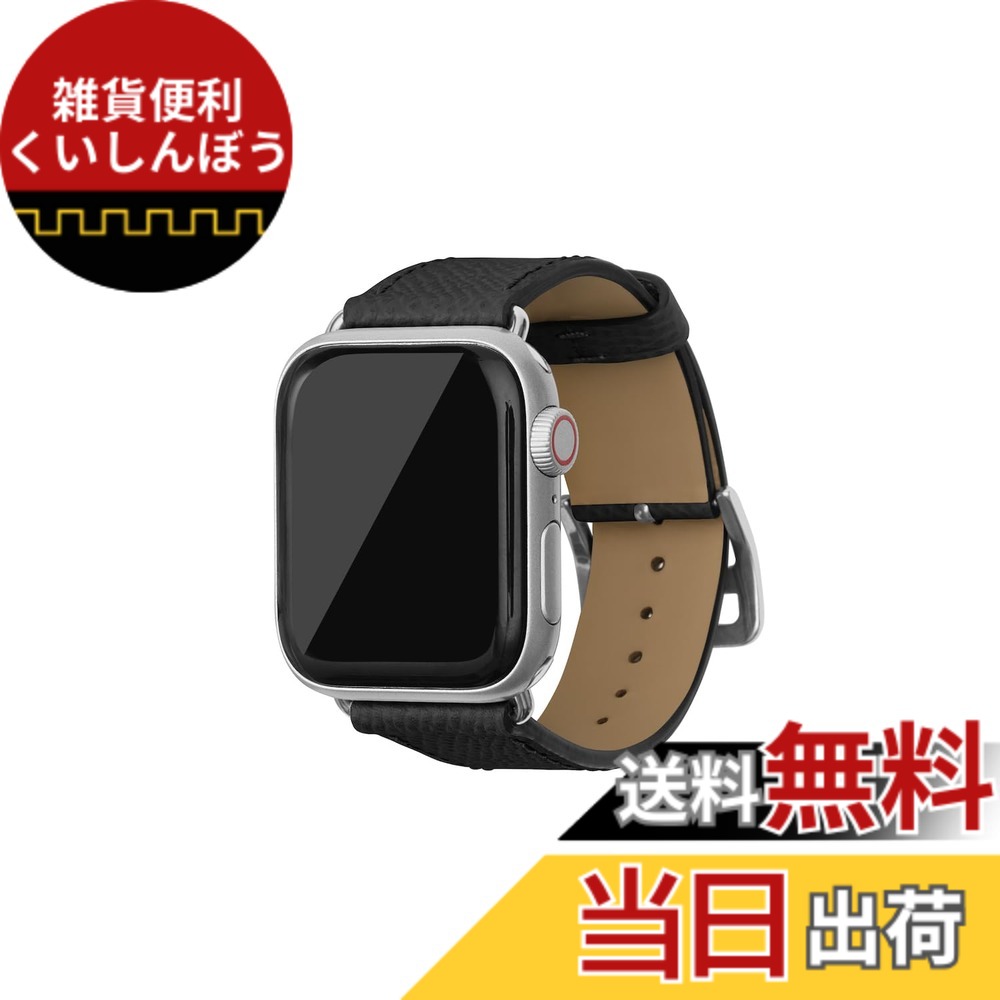 【貨物輸送無料】[BONAVENTURA] ボナベンチュラ Apple Watch用 なめし革周波数帯域 本革 ノブレッサレザー Apple Watch Series相応う 1-10 SE(第1・2時人) 相応う 色：なめし革:黒いこと / アダプタ：しろがね色、大いさ：38粍/40粍/41粍/42粍, M/L大いさ スマートフォン・タブレット-スマートウォッチアクセサリー