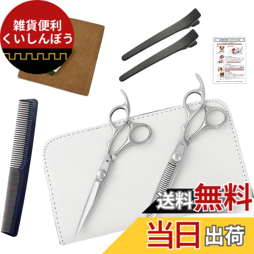 【送料無料】【日本のハサミメーカーが考案】New dp Starter set スターター7点セット/ はさみ シザー セニング すきばさみ スキバサミ クロス コーム オイル ダッカール 保管ケース 色：Silver
