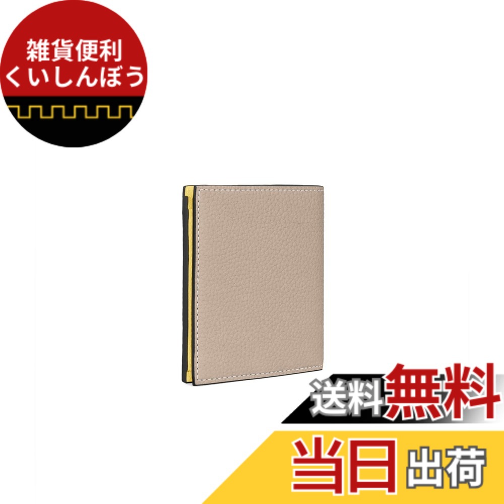 【貨物輸送無料】[BONAVENTURA] 【ボナベンチュラ】バイフォールド ウォレット シュリンクレザー 色：グレージュ x 黄色