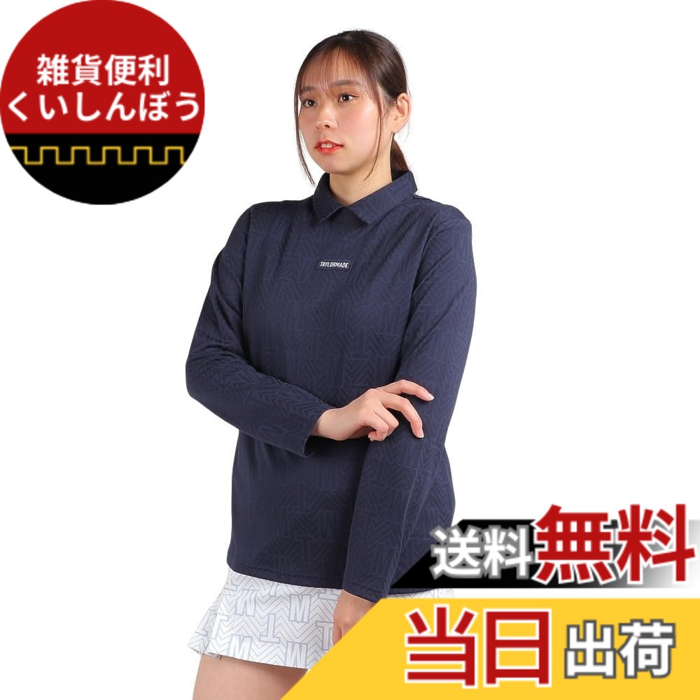 【送料無料】テーラーメイド(TAYLOR MADE) モノグラムL/Sポロ ネイビー サイズM ポロシャツ レディース 23FW TL164｜雑貨便利くいしんぼう