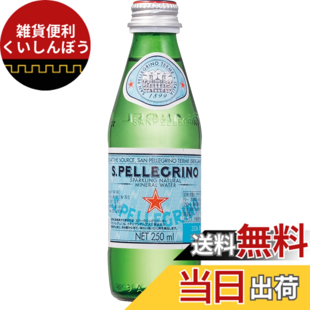 【貨物輸送無料】S.Pellegrino(サンペレグリノ) 炭酸水 瓶 250mlx24本 (イタリア共和国産 炭酸入り口・入口ナチュラルミネラルウォーター 螺子釘旗がしら)