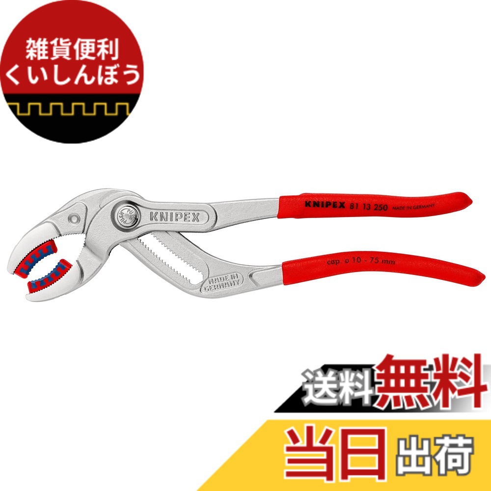 【送料無料】クニペックス KNIPEX 8113-250 パイププライヤー(プラスチックアゴ付)(SB)
