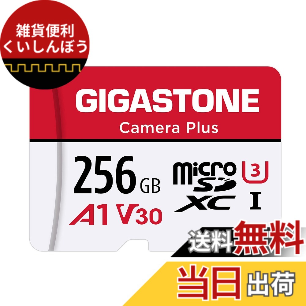 【貨物輸送無料】【5年】GIGASTONE マイクロsd歌留多 256GB Camera Plus 盛りだくさん固定ディスク microSDXC UHS-I U3 A1 V30 C10 100MB/s 行動写真機 運動競技写真機 弾丸道路 4K UHD 画像 SDアダプタ1枚付き添い人