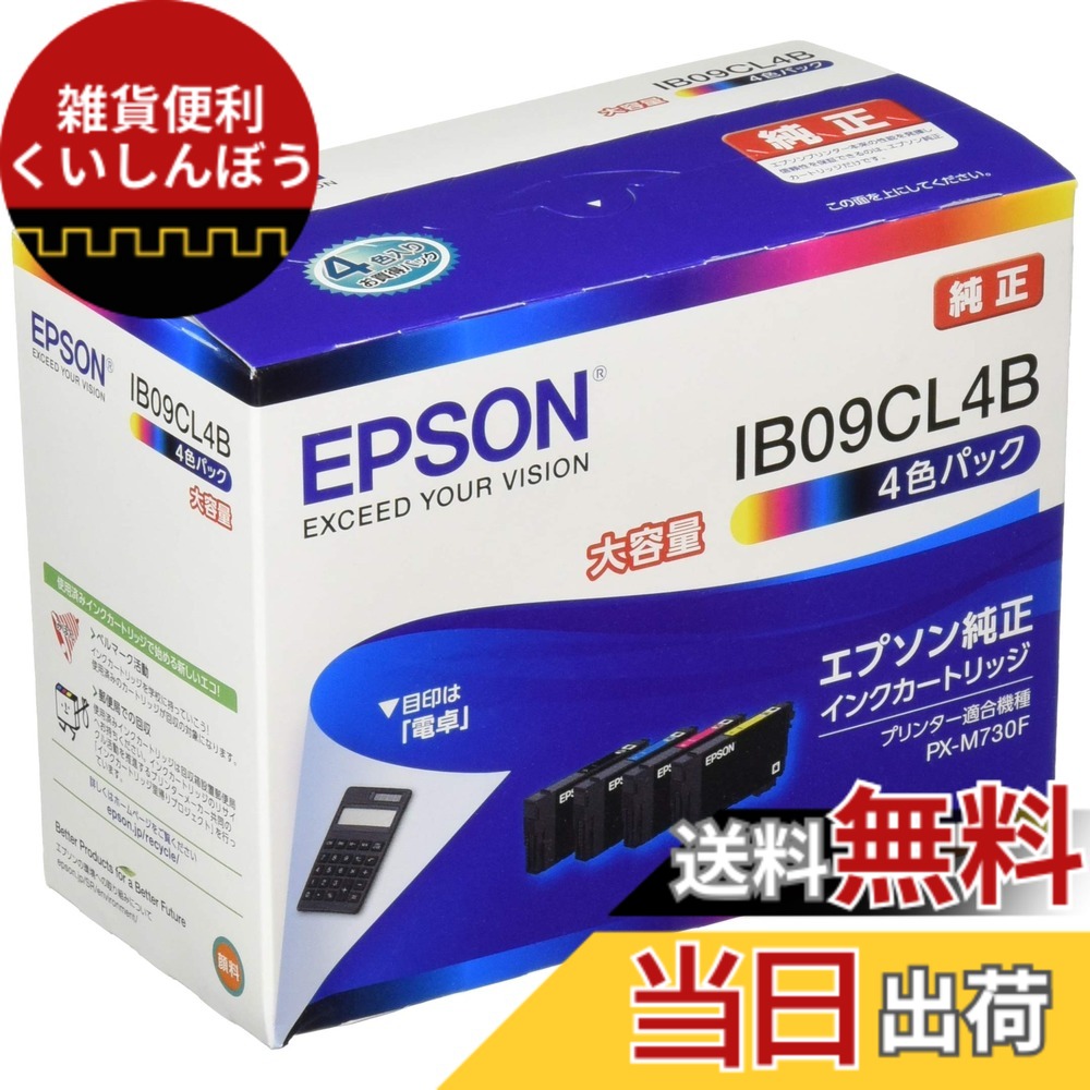 【送料無料】エプソン 純正 インクカートリッジ IB09CL4B 4色パック 大容量インク|雑貨便利くいしんぼう