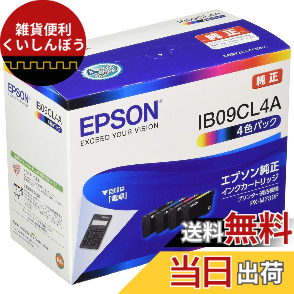 【送料無料】エプソン 純正 インクカートリッジ IB09CL4A 4色パック 標準インク