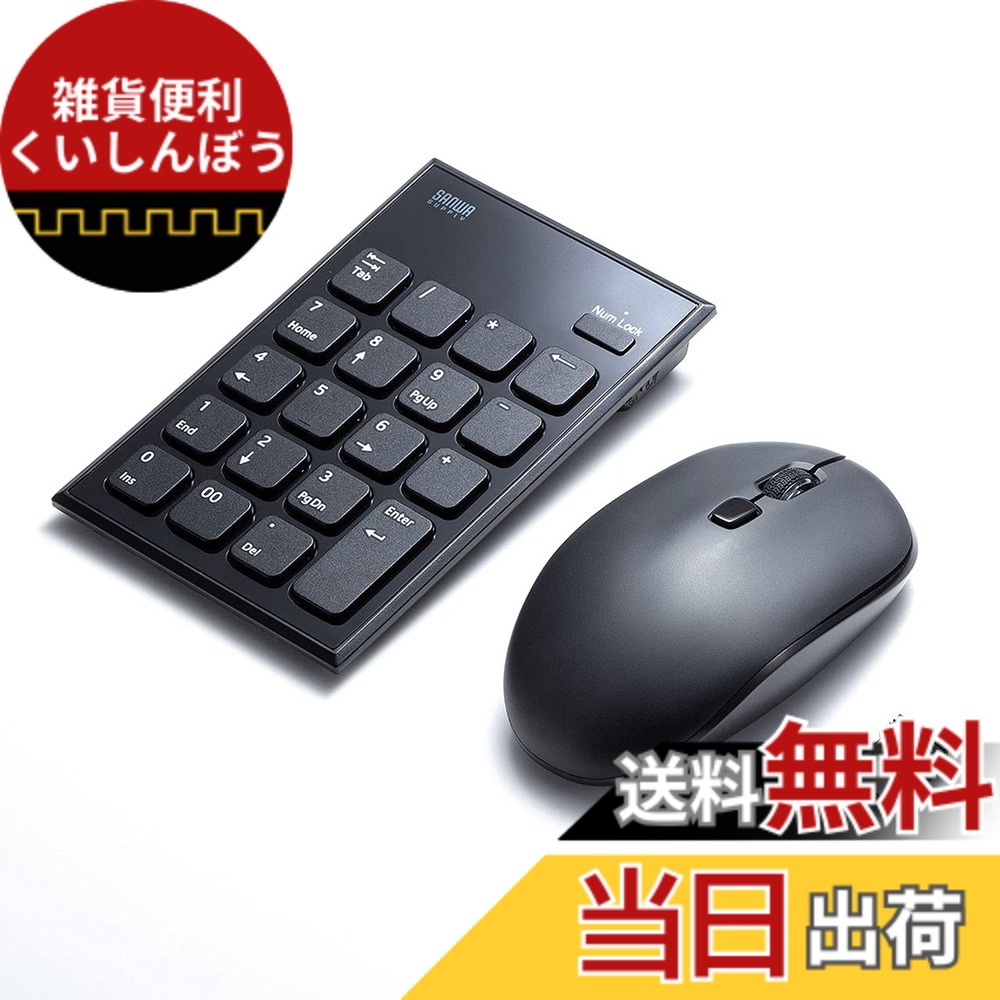 【送料無料】サンワサプライ テンキー・マウスセット ワイヤレス 静音 USB A接続 ブラック NT-WL23SETBK