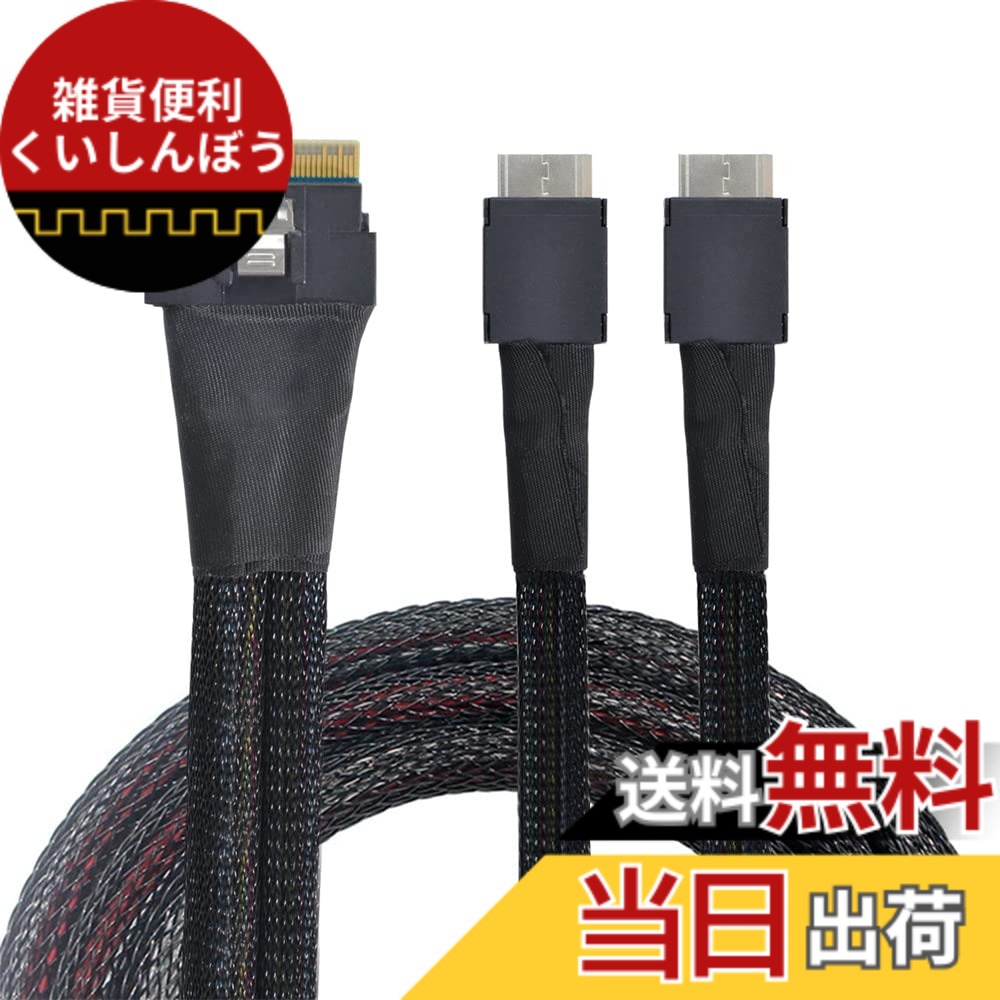【送料無料】NFHK PCI-E Ultraport Slimline SAS Slim 4.0 SFF-8654 8i74pinからDualOculinkSFF-8611ケーブル50cmPCI-Express