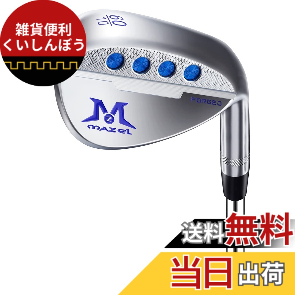 【貨物輸送無料】MAZEL (マゼル) FORGED 鍛えるゴルフサンドウェッジ メンズ 右利き 屋根裏部屋角:48度、50度、52度、54度、56度、58度、60度 ワイドソールウェッジ (ステンレス鋼鋼（鍛える - しろがね色）, Rフレックス, 60, 度, 右利き)