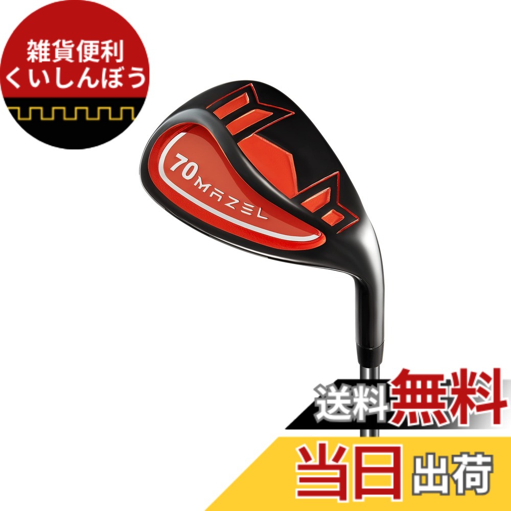 【送料無料】MAZEL (マゼル) ゴルフサンドウェッジ メンズ 右利き ロフト角:68度、70度、72度 フレックス : S ワイドソールウェッジ (オレンジ, Loft 70°)