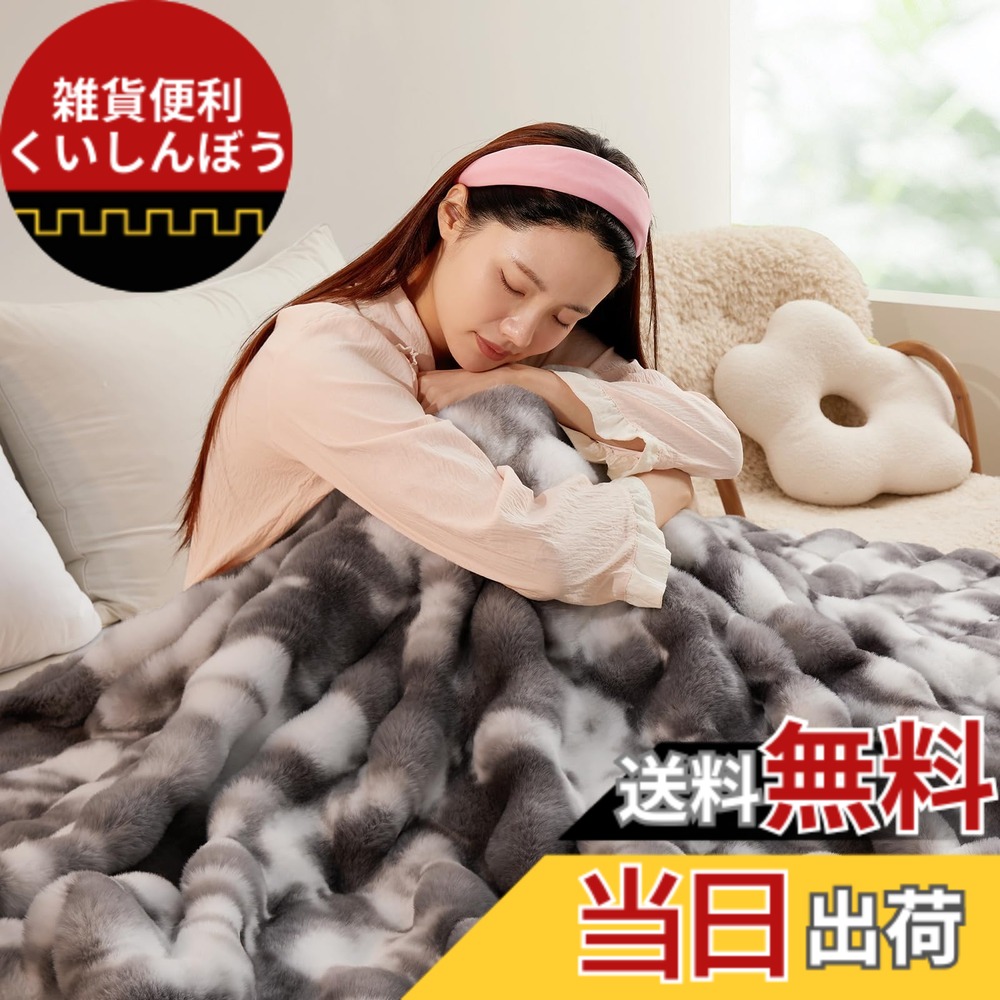 【送料無料】SAPHREAS 毛布 ふわとろ毛布 ブランケットも ひざ掛け ふわふわ もこもこ毛布 二枚合わせ 柔らかく肌触 吸湿発熱 暖かい 洗える 厚手 高密度 毛抜けない 静電気防止 昼寝 冬用 冷え対策 色：グラデーション-ライトグレー、サイズ：130x160cm