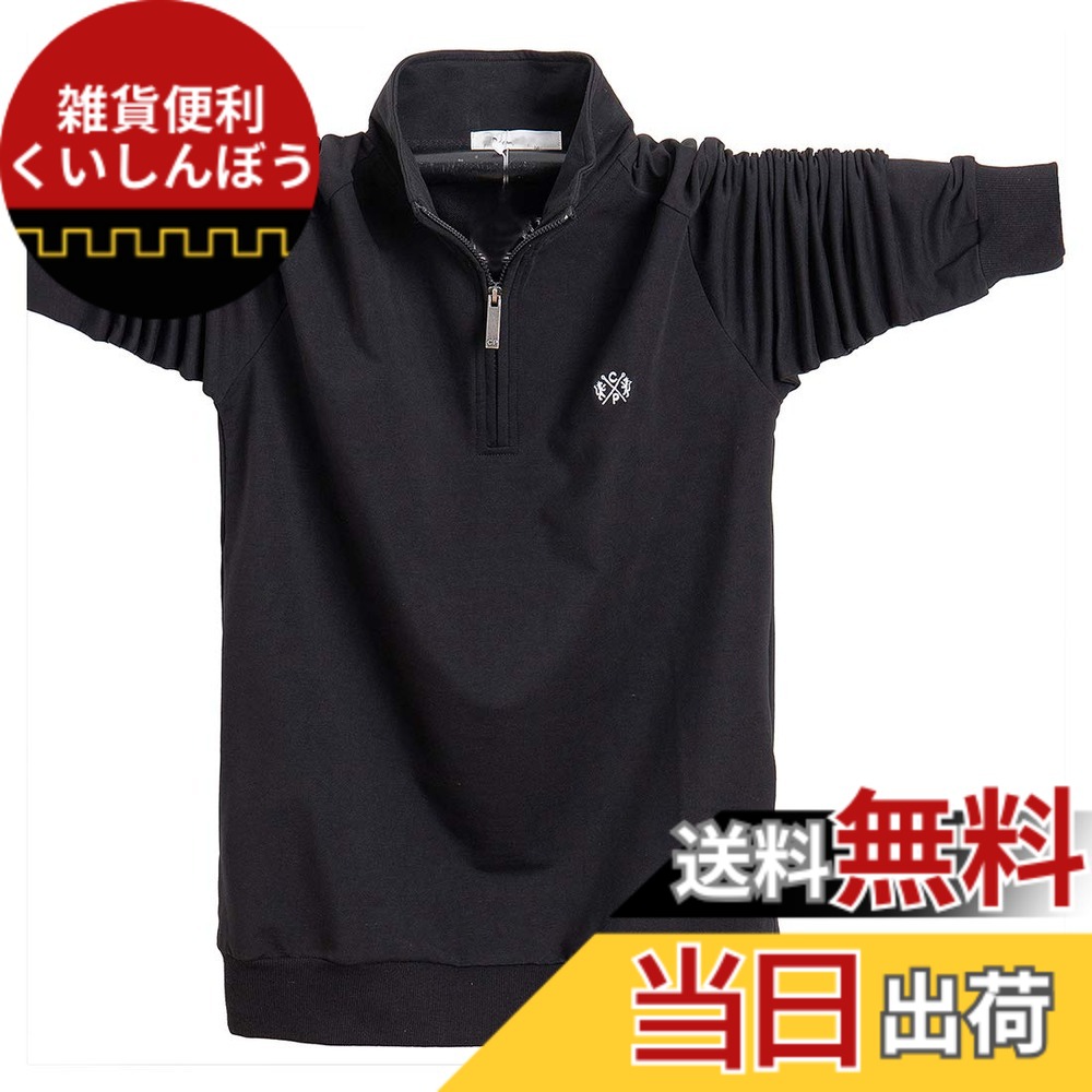 【送料無料】[YIGAR] メンズポロシャツ 半袖 長袖 Tシャツ メンズゴルフシャツ 大きいサイズ カジュアル シンプル 襟付き ファッション スポーツ かっこいい 部屋着 快適 吸汗速乾 夏 多色選択 M~6XL 8899 色：ブラック-1、サイズ：3XL