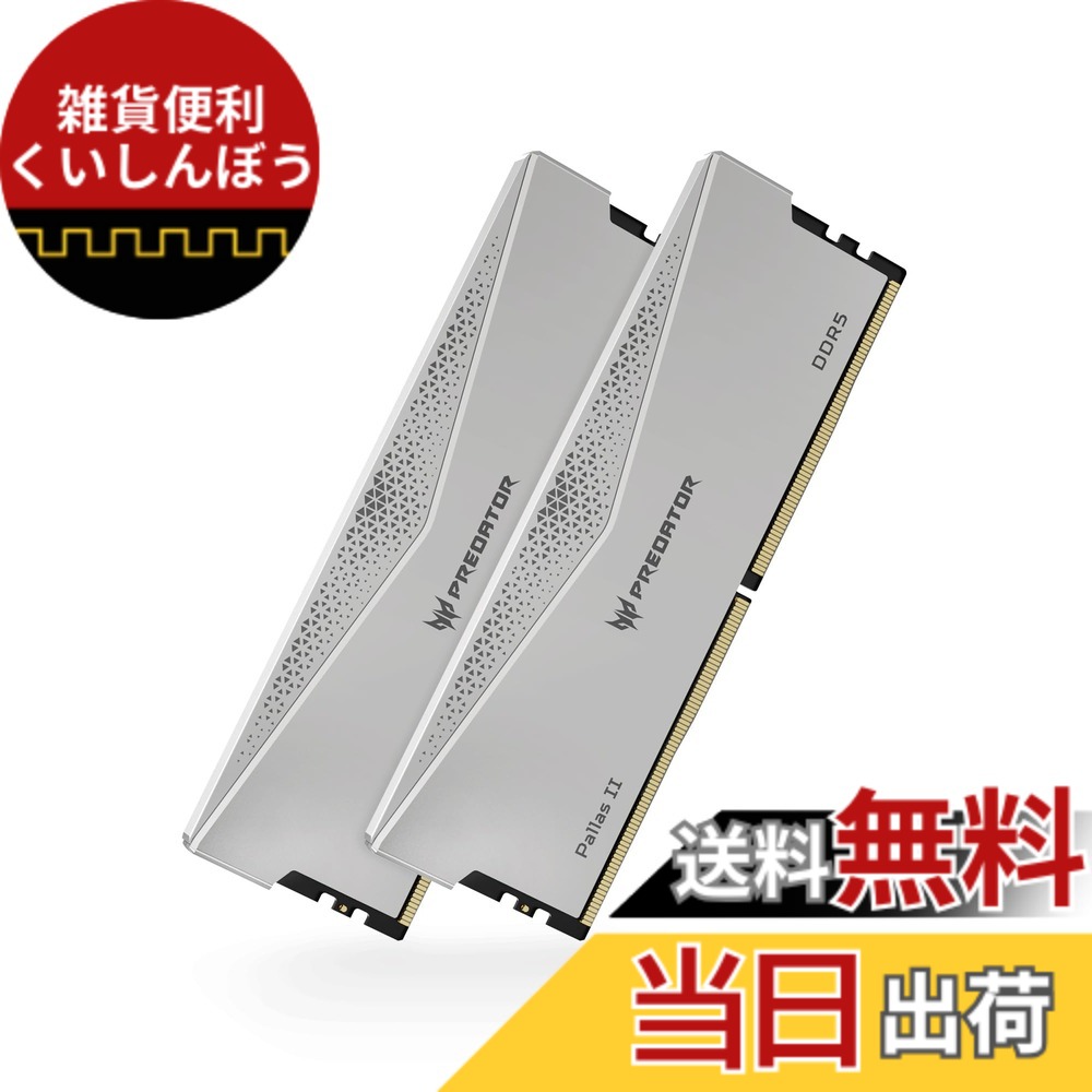 【貨物輸送無料】Acer Predator Pallas II DDR5 マイコン用記憶装置 色：しろがね色、大きさ：32GB CL36