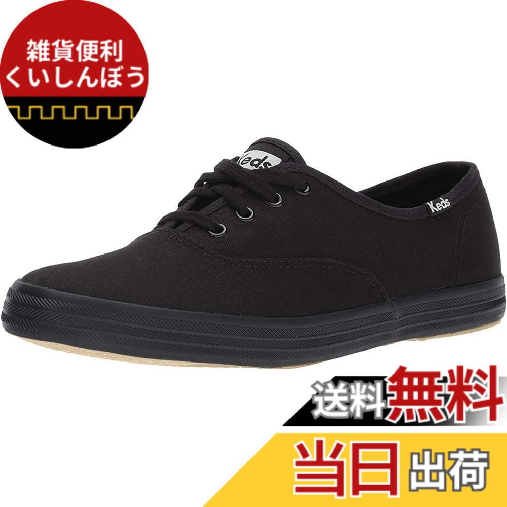 【貨物輸送無料】Keds レディース Keds Champion Canvas Lace Up流行り物スニーカー [並行輸入品] 色：黒いこと、大きさ：22.5 糎