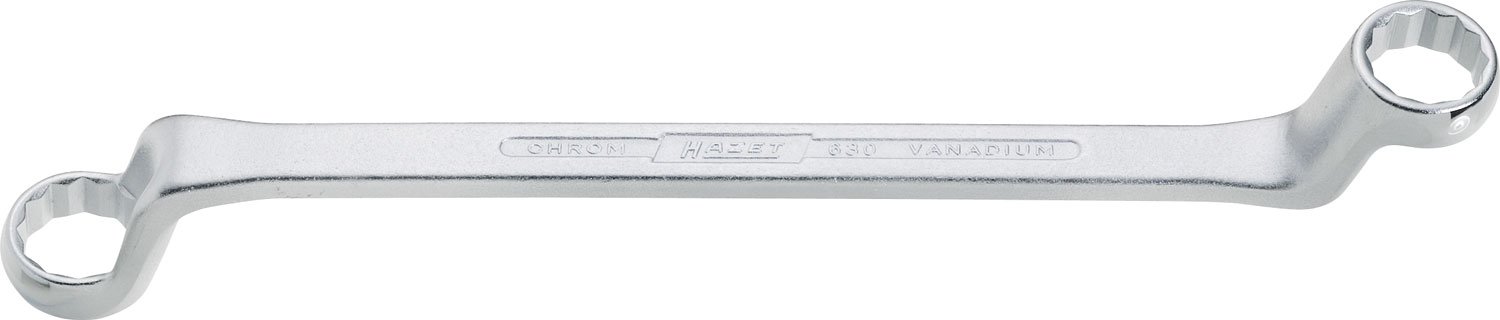 【貨物輸送無料】HAZET(ハゼット) 両口めがね鍵(75度ディープオフセット) 色：Crメッキ。、大きさ：21X23