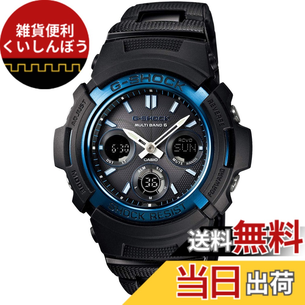 【貨物輸送無料】[カシオ] ウォッチ ジーショック 【国内置き目品】AWG-M100 脂ダンス楽隊 色：【メタルコアバンド】黒いこと/青色