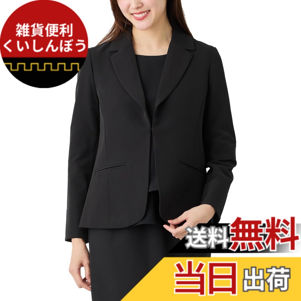 【貨物輸送無料】[ANGELIEBE エンジェリーベ] マタニティ 産前 産後 相応う 伸ばすこと ジョーゼット テーラード 上衣 背広 お受験 お宮参り 色：黒いこと、大きさ：M