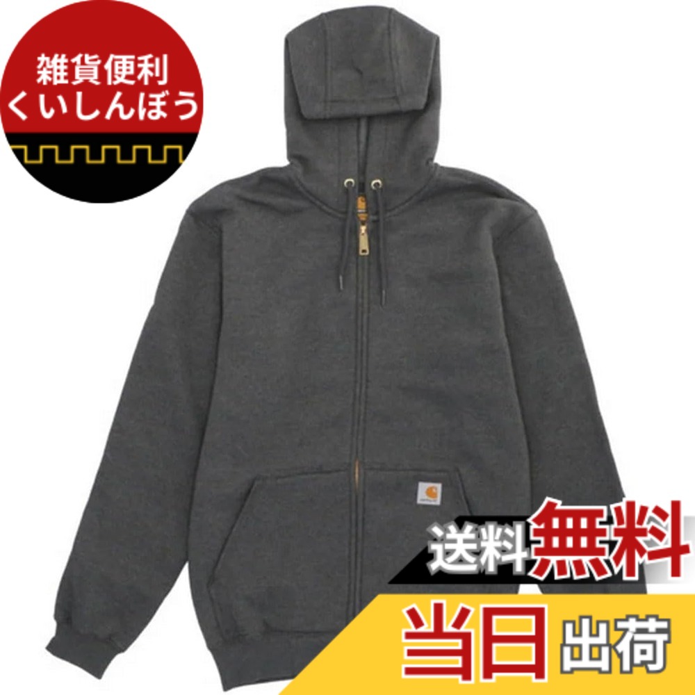 【送料無料】carhartt(カーハート) フード付きトレーナーMIDWEIGHT HOODED ZIP-FRONT SWEATSHIRTメンズ [並行輸入品] 色：Carbon_Heather(026)、サイズ：L｜雑貨便利くいしんぼう