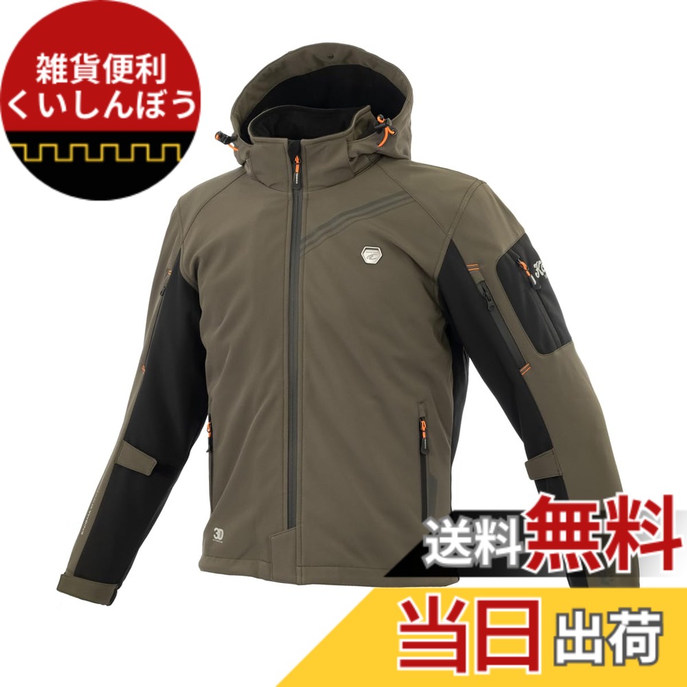 【送料無料】[コミネ] バイク用 プロテクトソフトシェルウィンターパーカ-イフ JK-579 JK-5791 JK-5792 JK-5793 秋冬春向け 防寒 CE規格レベル2 CE規格 ストレッチ素材 防風 プロテクター 色：オリーブ、サイズ：M｜雑貨便利くいしんぼう