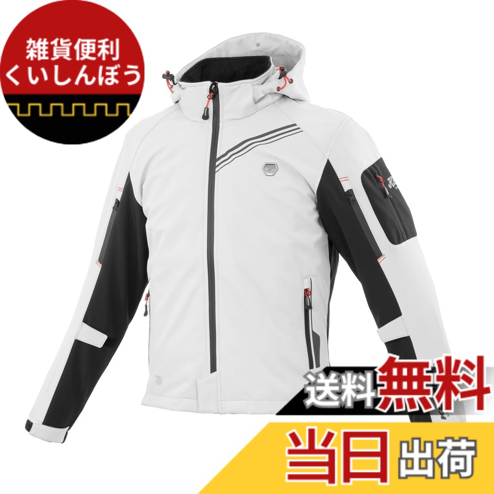 【送料無料】[コミネ] バイク用 プロテクトソフトシェルウィンターパーカ-イフ JK-579 JK-5791 JK-5792 JK-5793 秋冬春向け 防寒 CE規格レベル2 CE規格 ストレッチ素材 防風 プロテクター 色：Light Grey Black、サイズ：2XL｜雑貨便利くいしんぼう 19,203円