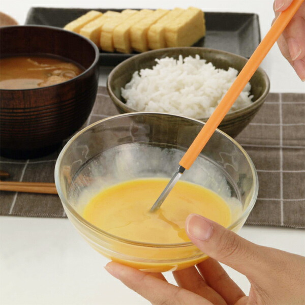 生卵混ぜ器 タマゴ料理用 キッチン用品！サンクラフト まぜ卵（まぜらん） イエロー/オレンジ画像