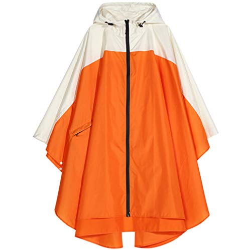 [Moli&Hani] [　ブランド] ポンチョ レインコート 配色レディース レインウェア 雨 合羽 大人女子 オシャレ 通勤 ひざ丈 レディス ポンチョ 女の子 大きいサイズ 防水 収納袋付き画像