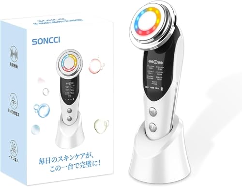 エステティック 美顔器 充電器付き 楽天市場】SONCCI美顔器EMSRF美顔器目元温熱振動イオン導入イオン導出