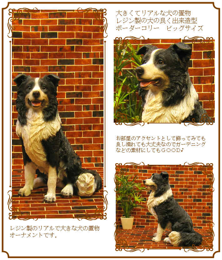 犬の置物 ボーダーコリー お座りタイプ ビッグサイズ ワンちゃん いぬ オブジェ リアル ドッグ モチーフ 毛並み こだわり オーナメント ガーデニング 愛嬌 カフェ インテリア ベランダアート Pnima Magazine Co Il