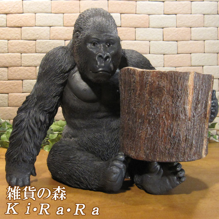 ゴリラ　素焼き　置き物　陶芸　2体セット ゴリラ 素焼き 置き物 陶芸 2体セット ゴリラ 素焼き 置き物