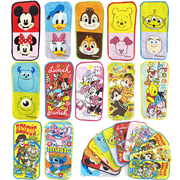 ディズニーキャラクタータオル・ハンカチセット Disney ミニタオル キャラクター 5枚 セット タオルハンカチ 制